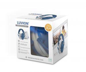 Luvion ear muffs for children petrol blue in packaging