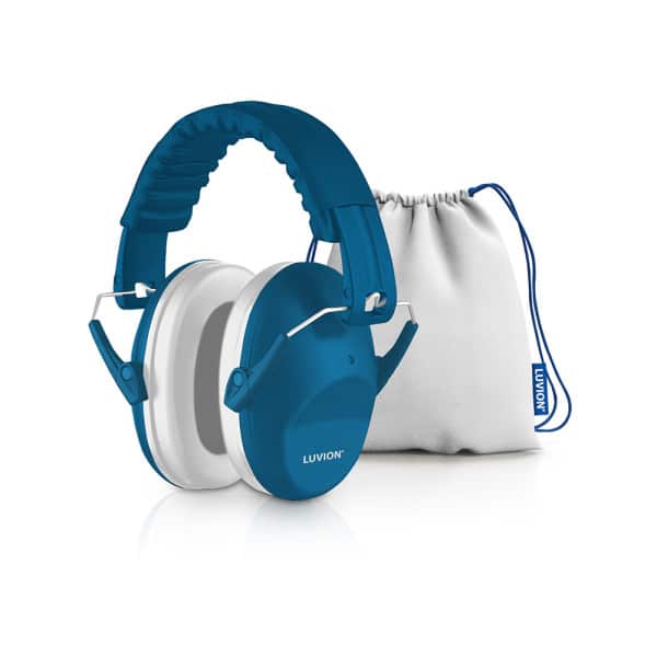 Afbeelding van de Luvion kinder gehoorbeschermer in de kleur petrol blue